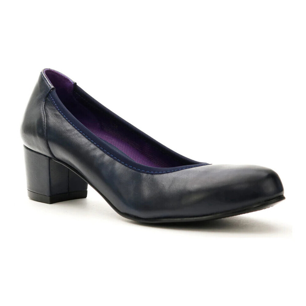 David Tate Simona Pump Women's US 5.5 Navy Nappa Leather Block Heel ZAP807